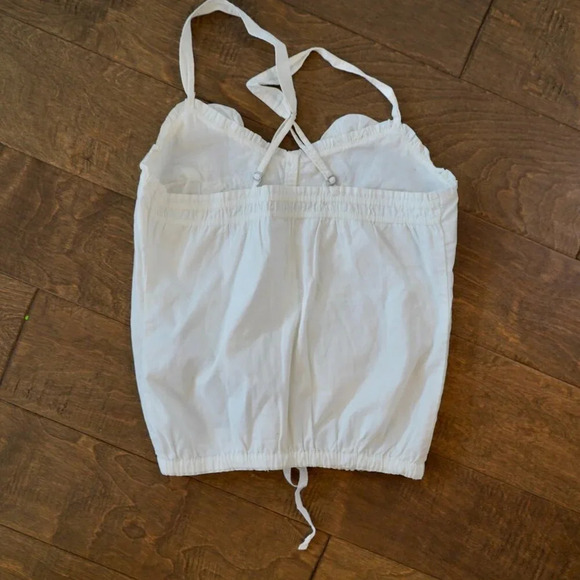 abercrombie Embroidered Floral Cream Tank - L - Picture 3 of 5